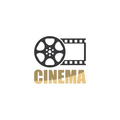 Sticker - Cinema icon, movie film or video reel strip isolated on white background