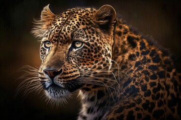 Canvas Print - Leopard portrait. Generative AI