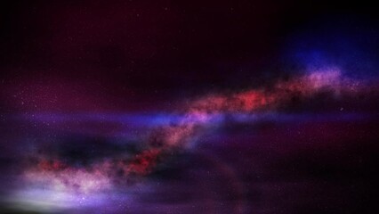 Poster - Retro wavelength glow of the Milky Way in space.