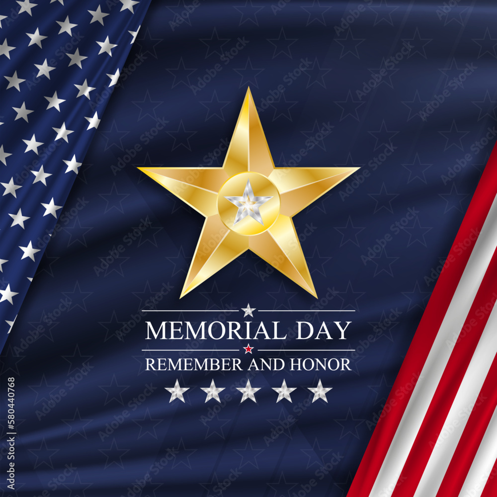 Memorial day background with national flag of United States. National ...