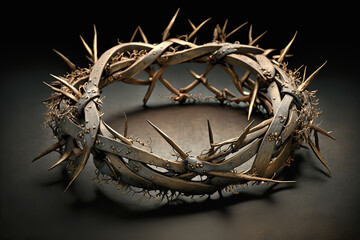 Jesus Christ Crown of Thorns banner, generative ai
