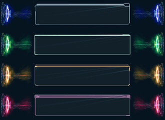 Poster - Futuristic Vector HUD Interface Screen Design. Digital callouts titles. HUD UI GUI futuristic user interface screen elements set. High tech screen for video game. Sci-fi concept design.	