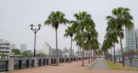 Poster - Tainan city landmark at river side