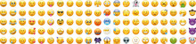 Big Set Of Emoticons, Emoji Big Icons Set. Emoji, Emoticons. Smile Faces Set. IOS Emoji Set.