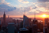 Fototapeta  - High angle view of Manhattan in New York City.