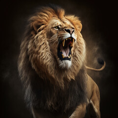 Sticker - A male lion roaring