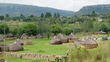 Indigenous Tribal Village At Lesotho's Thaba Bosiu Cultural Village