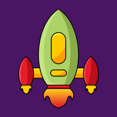 Canvas Print - Space rocket cartoon kobject illustration