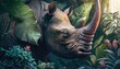 © Francheska - a rhino in the forest generative ai