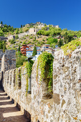 Poster - Fortress walls of Alanya Castle and modern houses in Turkey