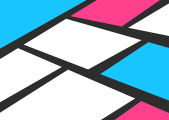Poster - minimalist background with abstract colorful square pattern and with some copy space area