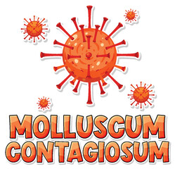 Canvas Print - Molluscum contagiosum virus on white background