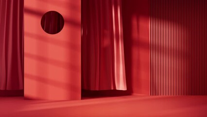 Poster - abstract geometry interior background, 3d rendering.