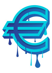 Poster - Euro Sign Graffiti. Abstract modern street art of European Union Currency symbol performed in urban painting style.