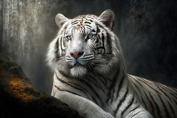 Wall Mural - White tiger. Generative AI