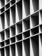 Poster - white wall geometric pattern shade shadow architecture details