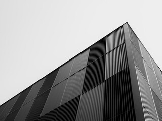 Poster - Architecture details Modern building Black Metal facade Industrial background