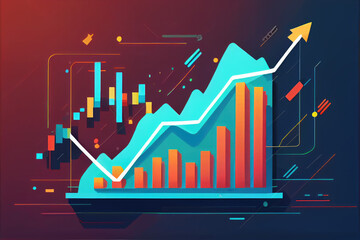 A chart representing an uptrend.