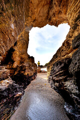 Wall Mural - Cave on a sea cliff overlooking the sea in Nghe An province, Vietnam