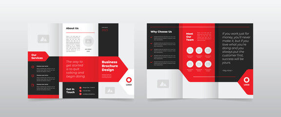 Wall Mural - Modern Red Business Trifold Brochure