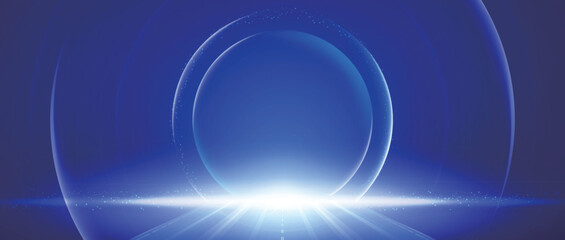 Wall Mural - abstract blue background with circles