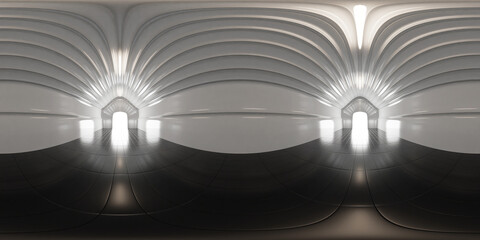 Wall Mural - hdri map, spherical environment panorama background, 360 degree high contrast interior light source 