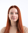 © dark_blade - Biometric Passport photo of attractive female, natural look healthy skin