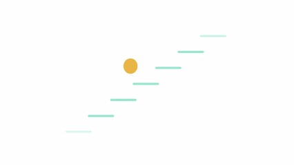 Fototapete - Animated ball on ladder preloader. Ongoing jumping up. Waiting process. 4K video footage with alpha channel transparency. Website loader. Colorful loading progress icon animation for web UI design