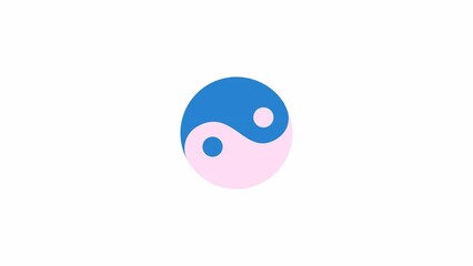 Fototapete - Animated yin yang symbol preloader. Opposite energies. Waiting process. 4K video footage with alpha channel transparency. Website loader. Colorful loading progress icon animation for web UI design
