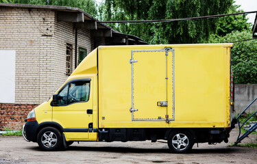 Yellow Driving van.