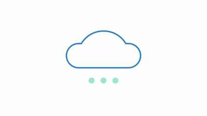 Fototapete - Animated blank rain cloud preloader. Computing service. Waiting process. 4K video footage with alpha channel transparency. Website loader. Colorful loading progress icon animation for web UI design