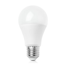 One Led Light Bulb On Isolated White Background, Front View