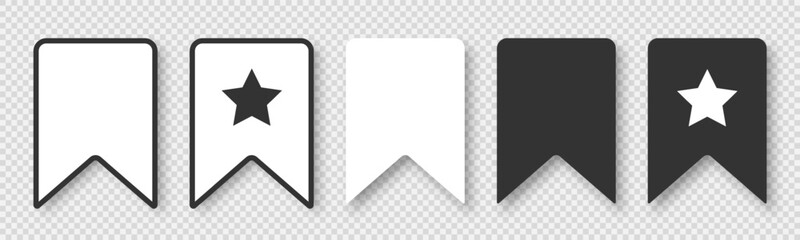 Poster - A set of favorites icons on a gray background. Bookmarks in a linear style. Vector EPS10.