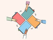 © Dzianis Vasilyeu - Diverse people with books in hands involved in book crossing event. Friends exchange textbooks at literature gathering. Bookcrossing and education. Vector illustration.