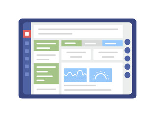Fototapete - Market research dashboard semi flat color vector device screen. Analytics. Editable icon. Full sized element on white. Simple cartoon style spot illustration for web graphic design and animation