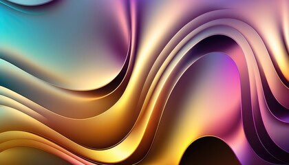 Wall Mural - Unique and Shimmering Background with Metallic Colors in Your Gradient Waves. Generative ai illustration