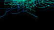 © RocknRoller Studios - Futuristic Digital Lines form a High-Tech Grid. Blue and Green Connectivity Concept with copy-space.