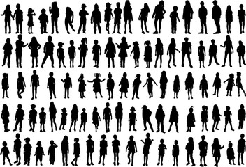 Sticker - Large collection silhouettes of people.	