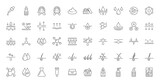 Skin care line icons set. Moisture cream, acid, anti wrinkle serum, ceramide, collagen, retinol compound, sunscreen vector illustration. Outline signs for skincare products property. Editable Stroke