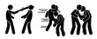 © adi yuhanggana - icon people are fighting. robbery. beating. brawl. pictogram, stickman and stick figure