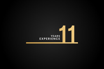 Wall Mural - 11 Years experience or Best 11 Years experience vector in flat style. Logos 11 years experience. Suitable for marketing logos related to 11 years of experience in the business or industry.