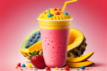 Aufkleber - Vibrant tropical smoothie  Generative AI technology.