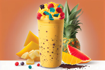 Aufkleber - Vibrant tropical smoothie  Generative AI technology.