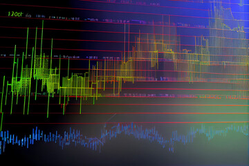 Leinwandbilder - A stock market graph or financial chart, indicating changes in the economy or financial world.  Generative AI technology.