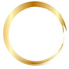 Wall Mural - Golden Circle, golden border, golden frame, wedding ornament, luxurious gold circle