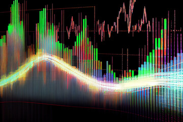 Poster - A stock market graph or financial chart, indicating changes in the economy or financial world.  Generative AI technology.