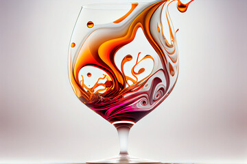 Wall Mural - A swirling mix of colors in the shape of a wine glass, with shades of deep Generative AI technology.