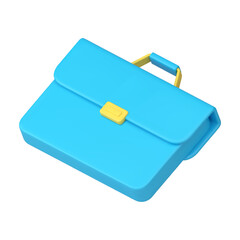 Poster - Briefcase business bag document folder luggage baggage with handle and lock 3d icon realistic vector