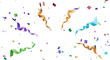 3d rendering of colorful confetti flying.