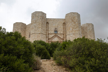 Wall Mural - View of Castel del Monte, built in an octagonal shape by Frederick II in the 13th century in Apulia, Andria province, Apulia, Italy